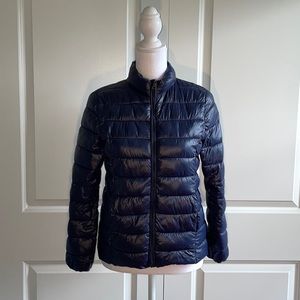 Aqua by Bloomingdale’s Girls Navy Blue Lightweight Puffer Jacket Size L